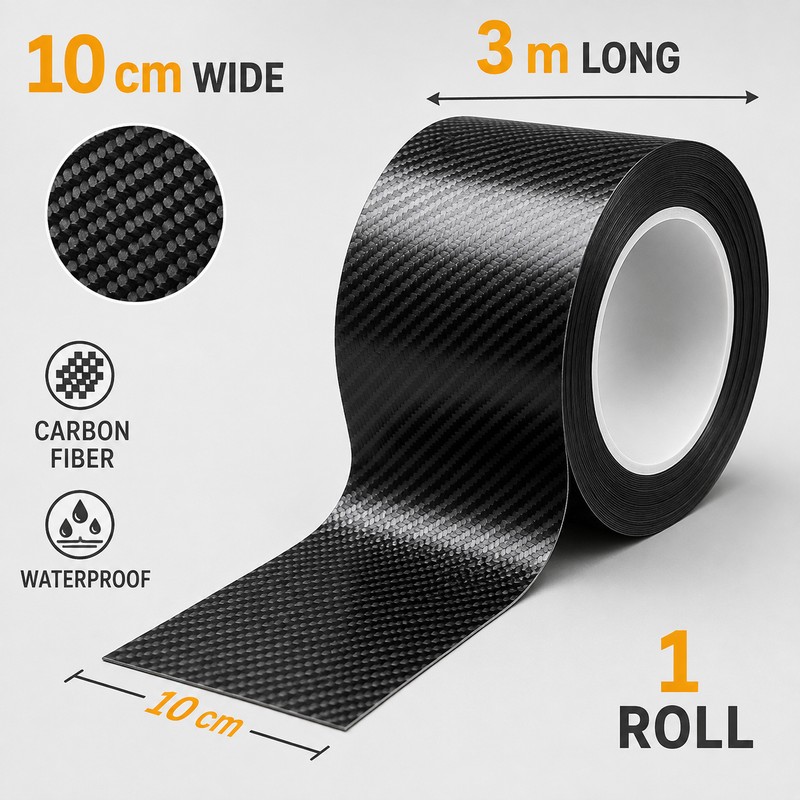 10cm x 3m Carbon Fiber Protective Tape for Car Door