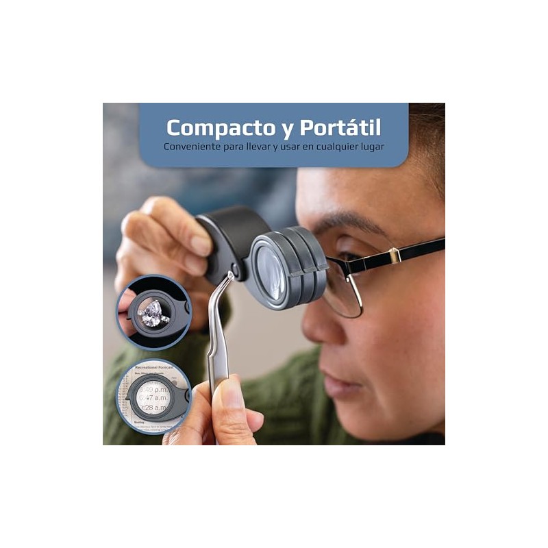 Carson TriView 3X/5.5X/8.5X lupas Plegables con Funda integrada (TV-15)