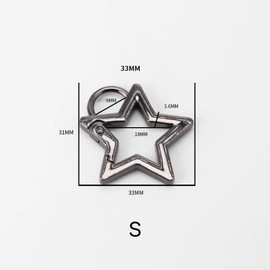 3Pcs Star Shaped Stainless Steel Keychain Clip Carabiner Snap Hook Holder Star Carabiner Hook Clip Key Holder Carabiner Clip for Keys and Wallet with Key Chain Rings Accessories (S)