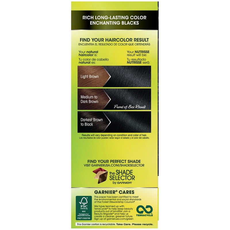 Garnier Nutrisse Nourishing Hair Color Creme, 11 Blackest Black (Packaging