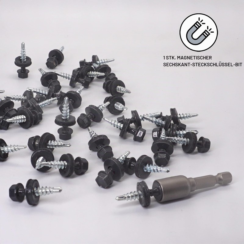 (Pack of 150) Metal Roofing Bolts, 4.8 x 25 mm