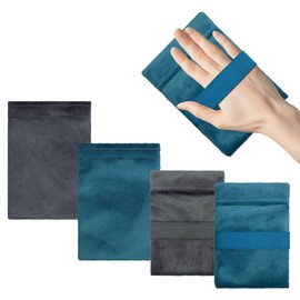 coopeahen 4PCS Sand Wipe Off Mitts for Kids and Adults,Sand Remover Handbags for Beach Toy,Sand Removal Bags for Beach,Surf,Lake Recreation (Black,Gray)