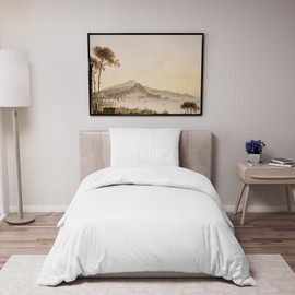 Dreamzie Bed Linen Set 135 x 200 cm with 1 Pillowcase 80 x 80 cm, White – Duvet Cover 135 x 200 cm Single Bed Made of 100% Microfibre – Oeko Tex-Certified No Chemicals