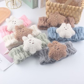 New Cute Sports Hair Accessory: Wide-Edge Red Plush Headband One Size/White 15ea