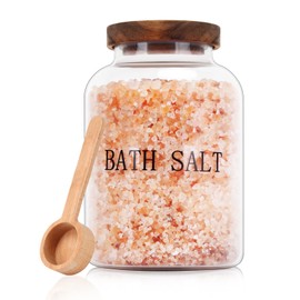 BKYFPQ 74 oz Glass Bath Salts Jar,Bath Salt Container with Lid and Scoop,Bathroom Organizers and Storage,for Bathtub Accessories for Women,Bathroom Decor,Home Decor