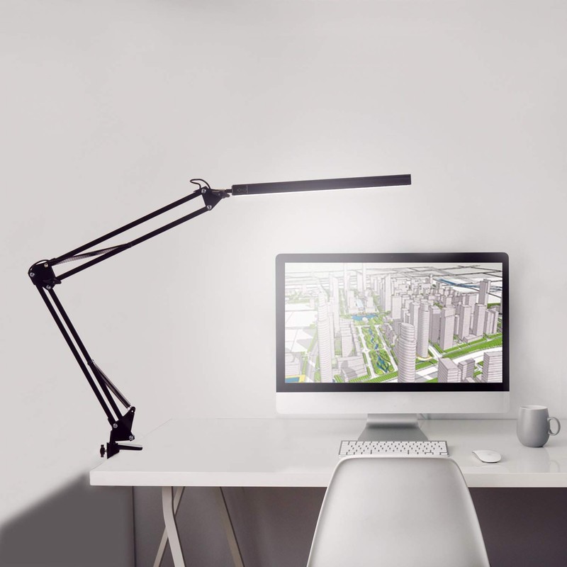 PSIVEN LED Architect Desk Lamp, Touch Control Metal Swing Arm