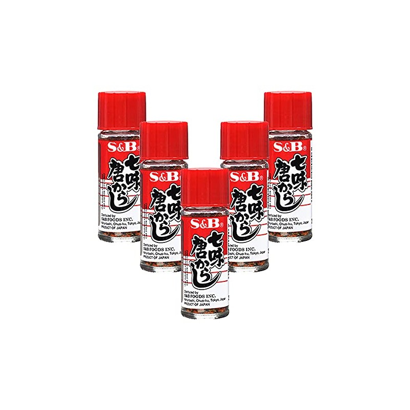S&B Nanami Togarashi (Assorted Chili Pepper) 15g (Pack of 5)