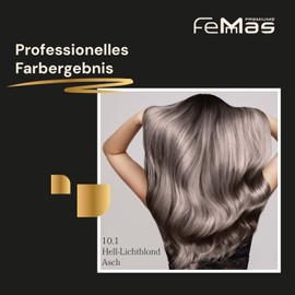 Femmas Hair Colour Set Light Blonde Ash 10.1 I Hair Colour Cream 100 ml + Oxycream 100 ml 9% I Permanent Hair Colouration + Developer I Gentle & Long Lasting I Salon Hair Colour for Home