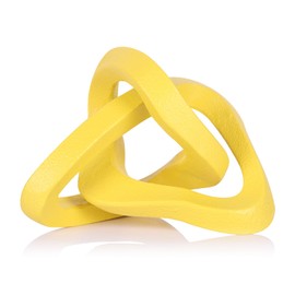 LCCCK Infinity Knot Sculpture Yellow Knot Decor Object, Abstract Knick Knacks Coffee Table Modern Statue, Yellow Sculpture for Home Living Room Table Ornaments and TV Stand Bookshelf Decorative