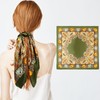 Yuanchu 35 Inch Large Square Satin Headscarf, Silk Headscarf for