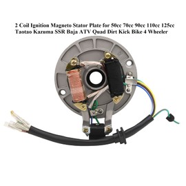 2 Coil Ignition Magneto Stator Plate for 50 70 90 110 125cc Taotao Kazuma SSR Baja ATV Quad Dirt Kick Bike 4 Wheeler,Magneto Flywheel Puller for Yamaha Honda Kawasaki Suzuki Scooter Dirt Bike