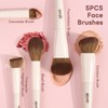 16Pcs Makeup Brush Set, Professional Face & Eye Makeup Brushes（Off