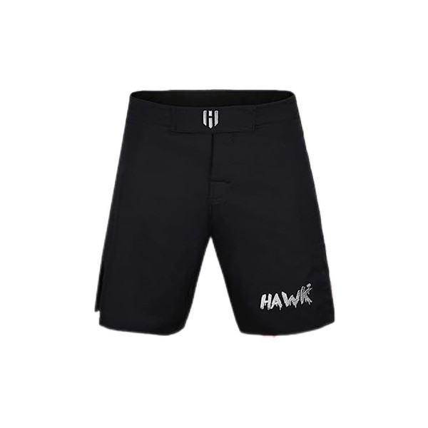 Hawk Sports Athletic Shorts for Men and Women, No Gi MMA Shorts for Boxing, Kickboxing, Jiu Jitsu, Muay Thai, and Wrestling, Workout Shorts for Exercise, Training, and Sparring - Black, Waist 40”