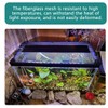 Magnetic Fish Tank Cover with Feeding Window Green Frame Grey