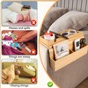 Bamboo Sofa Arm Tray, 2-in-1 Foldable Couch Armrest Tray with
