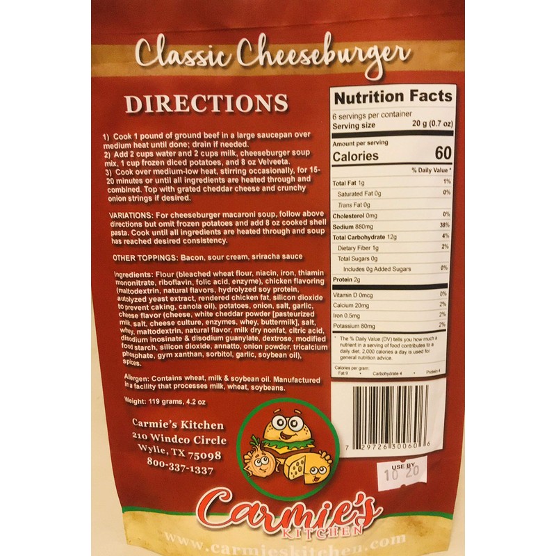 Carmie's Kitchen Classic Cheeseburger Soup Mix