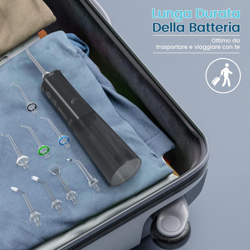 Vimmk Irrigatore Orale Senza Fili, Idropulsore Dentale ad Acqua con