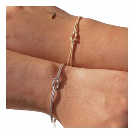 Love Knot Snake Chain Bracelets for couples, 925 Sterling Silver Knot Bracelet, Couple Bracelet, Knot Bracelet, Snake Chain Bracelet (1 BRACELET, SILVER, 6 INCH)