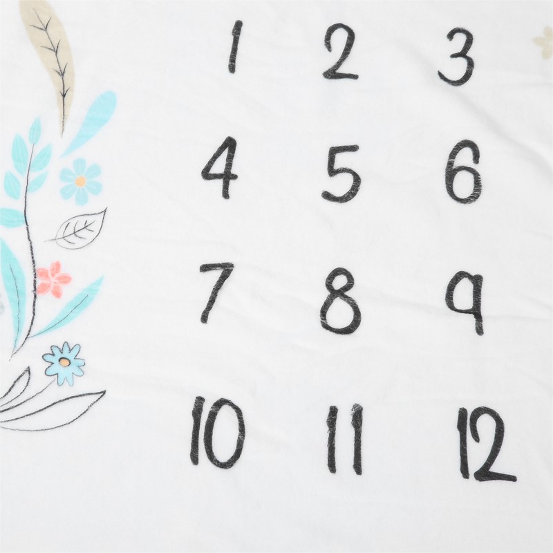 Flannel Baby Monthly Milestone Blanket Infant Growth Memory Blanket Photography