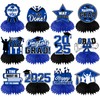 12Pcs Blue Graduation Decorations Honeycomb Centerpieces, Class of 2025 Graduation