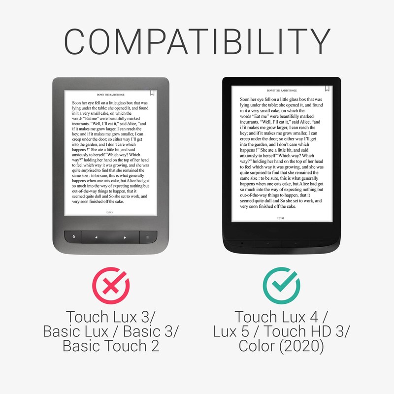 kwmobile Flip Case Compatible with Pocketbook Touch Lux 4/5/Touch HD