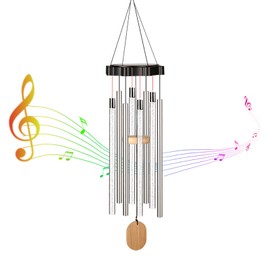 iShabao Metal Solar Wind Chime Garden, 4 LED Solar Wind Chime for Outdoors, Waterproof, Mother's Day Gifts, Gifts for Women, Decorations for Tree, Balcony, Wedding (Colourful)