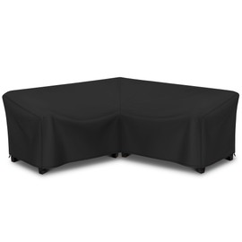 Arcedo Outdoor Sectional Sofa Cover, 85" X 85" V-Shaped 5-Seater Waterproof Patio Furniture Cover, Outdoor Couch Cover, All Weather Protection Patio Sofa Cover, Black