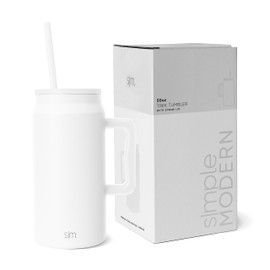 Simple Modern Vaso Térmico con Asa y Pajita | Jarra de Agua Grande de Acero Inoxidable Aislada | Regalos para Mujeres & Hombres | Trek Colección | 1480ml | Winter White