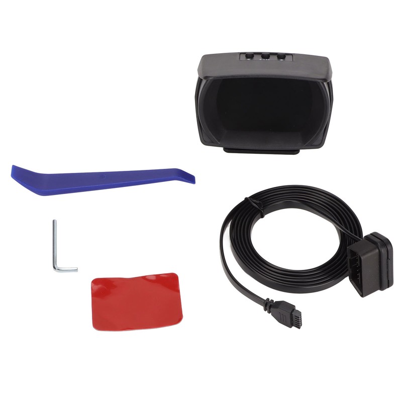 Black Vehicle HUD Display Multifunction OBD HUD Gauge 9 Alarm