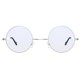 Yvey Unisex Stylish Round Blue Light Blocking Glasses for Women and Men - Retro Circle Eyeglasses Anti-Eyestrain (Blue Light Blocking Glasses - Silver Frame)