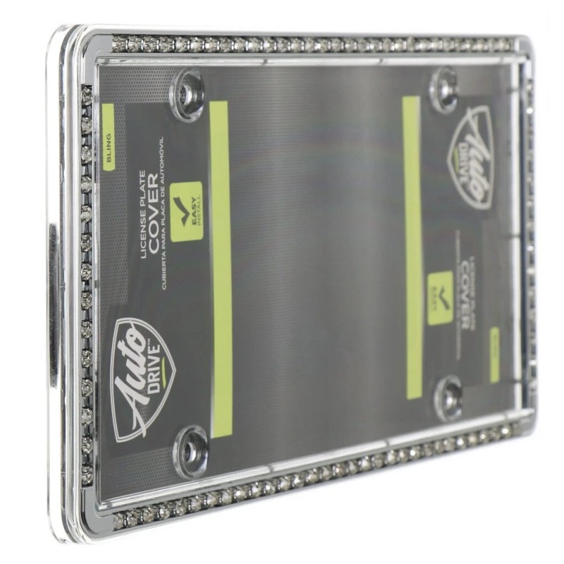 Autodrive New Auto Drive License Plate Frame with Cover Iridescent