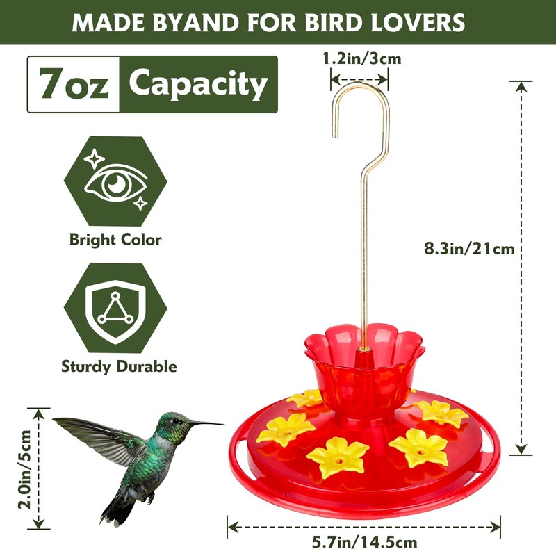 Plastic Hummingbird Feeders for Outdoors Hanging Ant and Bee Proof,