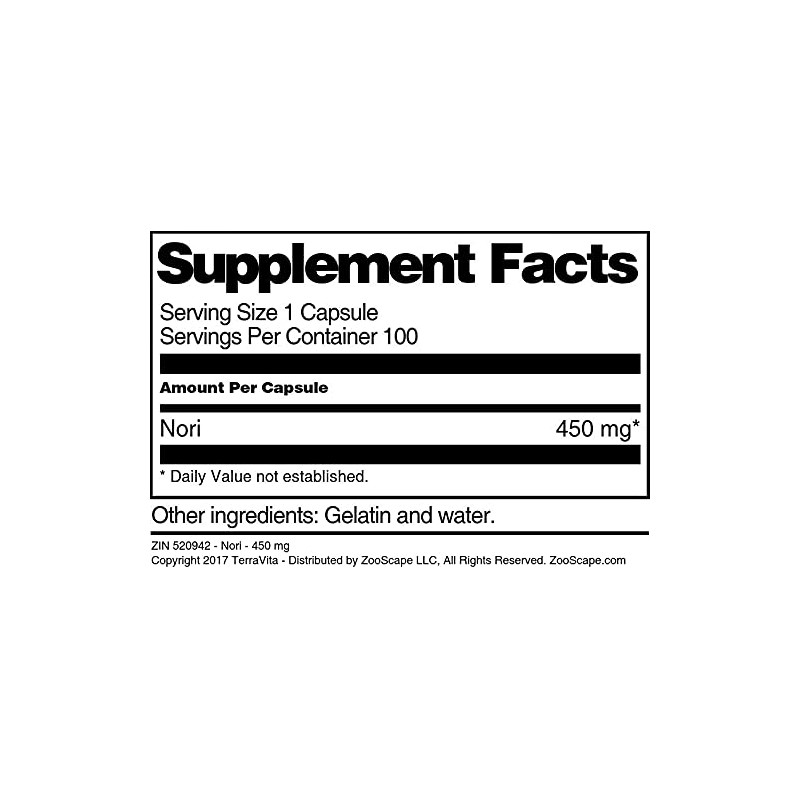 Nori - 450 mg (100 Capsules, ZIN: 520942)