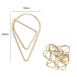 HENGBIRD Paper Clips, 100 Pieces Paper Clips, Water Drop-Shaped Bookmark, Metal for Book, Memo, Paper, Poster, Photo