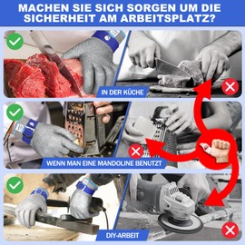 AmzFirst Cut Protection Gloves Kitchen, Powerful Level 9 Protection, Touchscreen Stainless Steel Wire Metal Mesh Work Gloves, Chain Glove, Oyster Glove, Pack of 1, Size 8/M