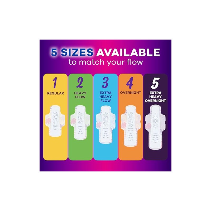 Always Always Radiant FlexFoam Pads for Women, Size 4, Overnight