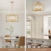 peskoe Gold Chandelier Modern Geometric 6-Light, Farmhouse Dining Room Light