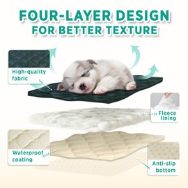 furrybaby Dog Bed Mat Flat Crate Mat with Anti-Slip Bottom Machine Washable Pet Kennel Pad for Dog Sleeping (M 30x19'', Grey Mat)