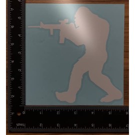 Bigfoot Gun Decal Carrying Guns Sasquatch Funny AR/NRA Decal Vinyl Sticker for Cars Trucks Vans Walls Laptop Jeeps 5.8" Wide x 5.8 Inches High.