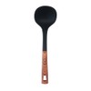 JS Gourmet Soft Touch Nylon Ladle Spoon with Wood Grain