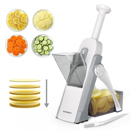 SupMaKin Safe Mandoline Slicer for Kitchen, Potato Slicer for Chips, Vegetable & Food Cutter,Thickness Adjustable 0.1-8 mm, Kitchen Faster Slice Artifact (Only Slicer)