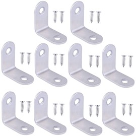 TERF® 10 Pcs Stainless Steel 30mm X 30mm Angel L Shape 90 Degree Corner Brace Bracket Joining Fixing Self Support Repair with Fixing Screw