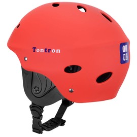 Tontron Adult Whitewater Kayaking Canoeing Helmet (Matte Warm Red, Large)