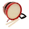 3848 Children's Wooden Marching Drum with Carry Strap and 2