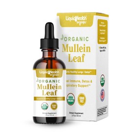 LIQUIDHEALTH USDA Organic Mullein Leaf Extract Drops for Lungs - Herbal Cleansing Drops for Smokers, Immune Support, Respiratory Health - 1000mg, 60-Day Supply, Sugar-Free, Made in USA (2 fl oz)