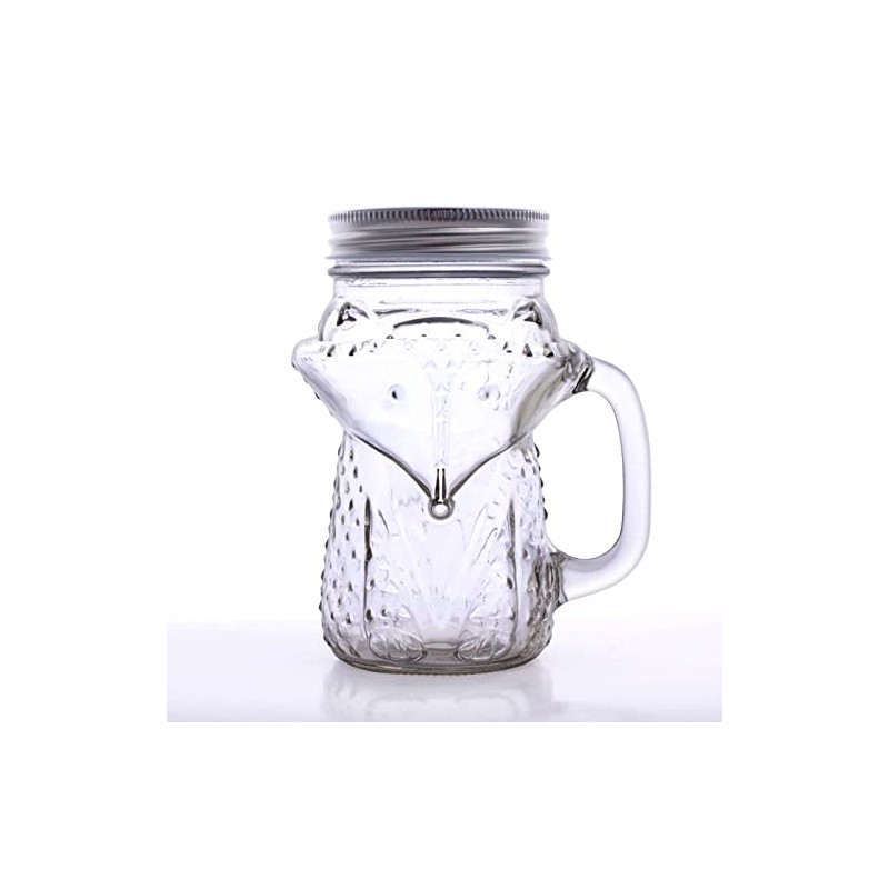 BARCONIC® FOX MASON JAR WITH LID - 16 OUNCE