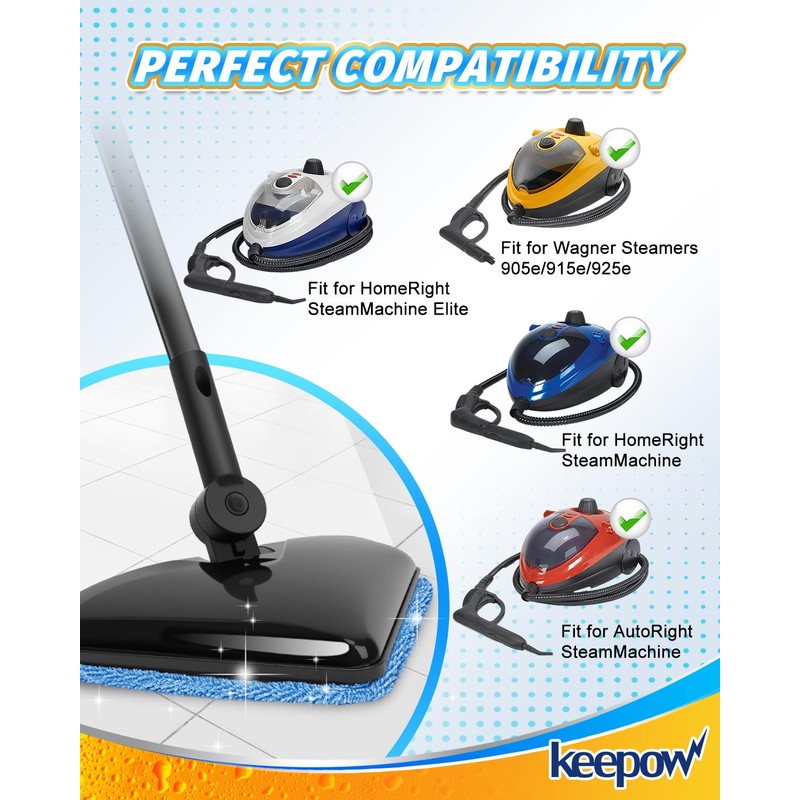 KEEPOW Steamer Mop Pad Compatible with Wagner 905e, 915e and