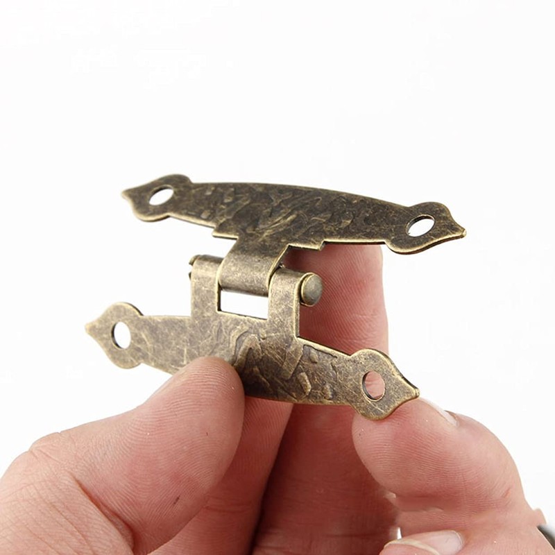 Ncheli 6 x Antique Hinges, Decorative Cupboard Hinge Bronze Retro