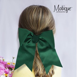 Jumbo Bow Pony with Tails (Dark Green)