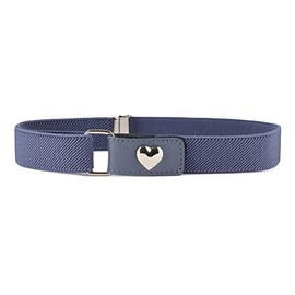 Ladeheid P15G Girls' Elastic Belt 1-6 Years 34-65 cm, Jeans/Heart